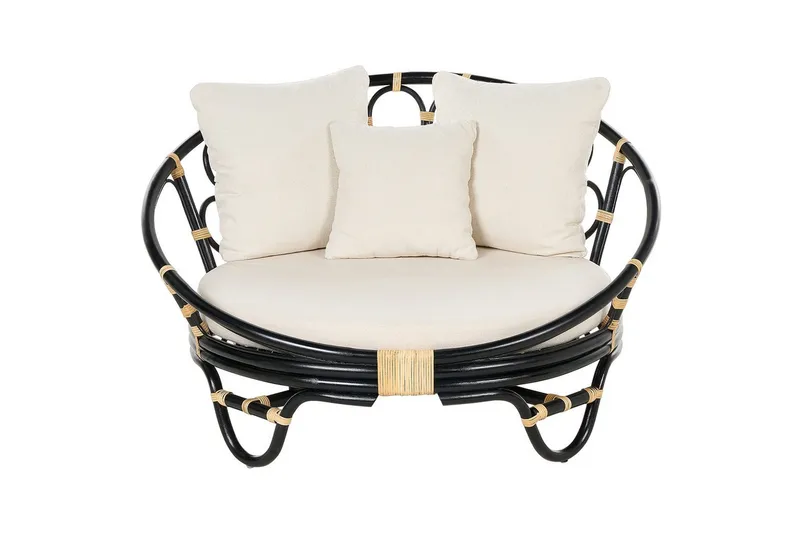 Solstol sett med 2 Rossano - Svart, beige - Hagemøbler & utemiljø - Stoler & Lenestoler - Utelenestoler