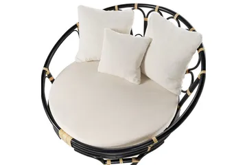 Solstol sett med 2 Rossano - Svart, beige - Hagemøbler & utemiljø - Stoler & Lenestoler - Utelenestoler