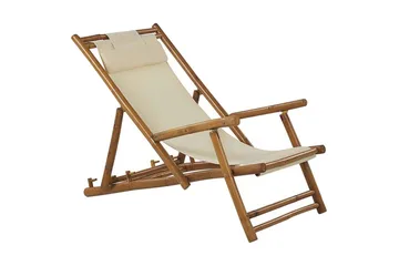 Solseng 2 stk lyst tre / beige ATRANI - Tre / Natur - Hagemøbler & utemiljø - Stoler & Lenestoler - Solstoler