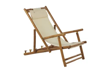 Solseng 2 stk lyst tre / beige ATRANI - Tre / Natur - Hagemøbler & utemiljø - Stoler & Lenestoler - Solstoler