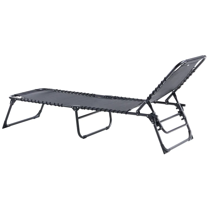 Solseng utendørs Ambato sammenleggbar - Svart - Hagemøbler & utemiljø - Stoler & Lenestoler - Solsenger & solvogner