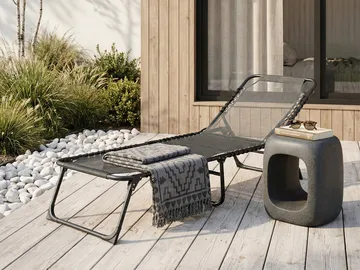 Solseng utendørs Ambato sammenleggbar - Svart - Hagemøbler & utemiljø - Stoler & Lenestoler - Solsenger & solvogner