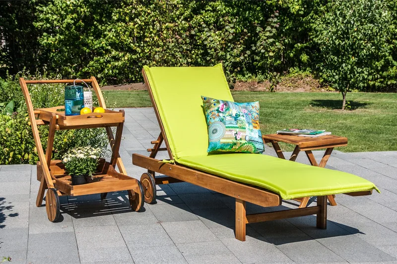 Solstol FINLAY 193x60xH30cm Akasie - Hagemøbler & utemiljø - Stoler & Lenestoler - Solsenger & solvogner