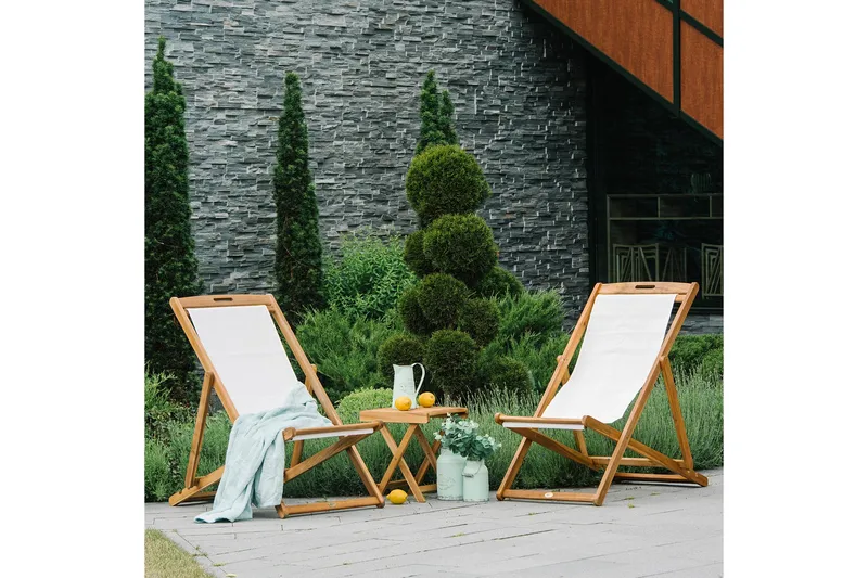Solstol FINLAY 625x108xH105cm Akasie - Hagemøbler & utemiljø - Stoler & Lenestoler - Solstoler