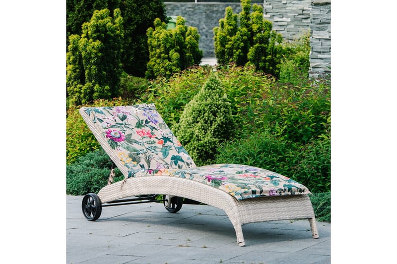 Solstol WICKER 73x196x99cm beige - Hagemøbler & utemiljø - Stoler & Lenestoler - Solstoler