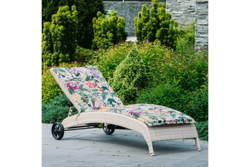 Solstol WICKER 73x196x99cm beige - Hagemøbler & utemiljø - Stoler & Lenestoler - Solstoler