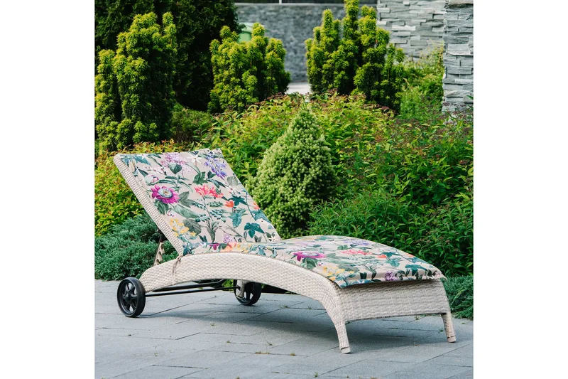 Solstol WICKER 73x196x99cm beige - Hagemøbler & utemiljø - Stoler & Lenestoler - Solstoler