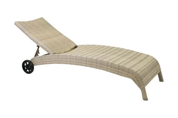 Solstol WICKER 73x196x99cm beige - Hagemøbler & utemiljø - Stoler & Lenestoler - Solstoler