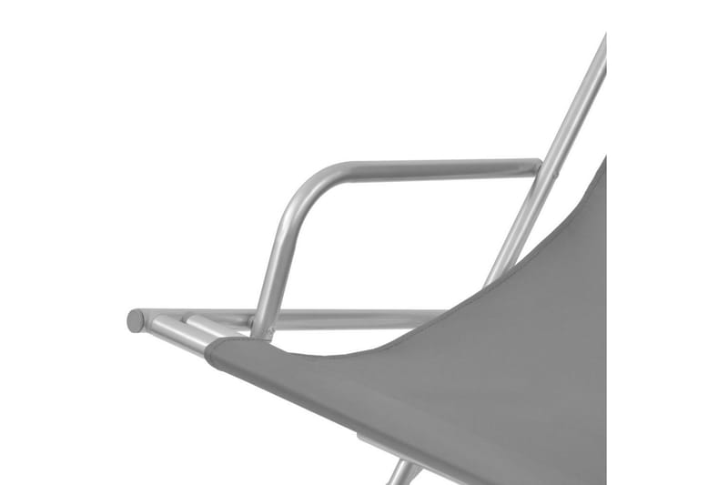 Tilbakelente fluktstoler 2 stk stål grå - Grå - Solstoler