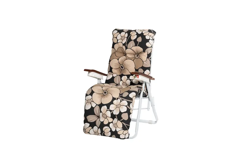 Tourra Baden Baden Stol med Pute, Hvit/Blomstrete