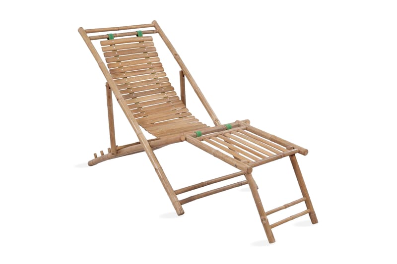Utendørs fluktstol med fotstøtte bambus - Brun - Solstoler