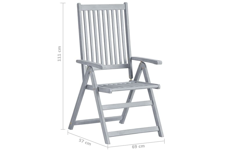 Hagelenestol 2 stk grå heltre akasie - Balkongstoler - Spisestol ute