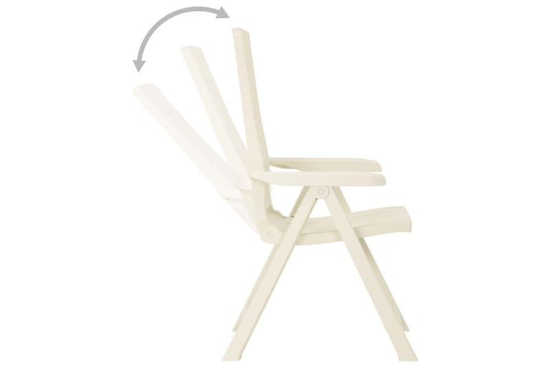 Hagelenestoler 2 stk plast hvit - Hvit - Balkongstoler - Spisestol ute