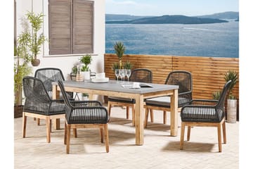 Hagestol 2 grå OLBIA - Svart - Hagemøbler & utemiljø - Stoler & Lenestoler - Spisestol ute