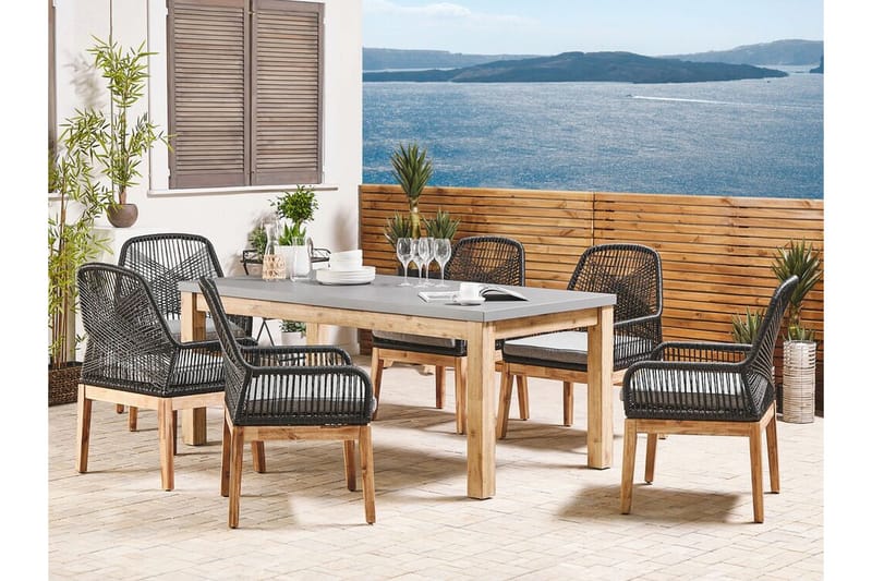 Hagestol 2 grå OLBIA - Svart - Hagemøbler & utemiljø - Stoler & Lenestoler - Spisestol ute