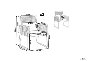 Hagestol 2 stk svart CANETTO - Svart - Hagemøbler & utemiljø - Stoler & Lenestoler - Spisestol ute