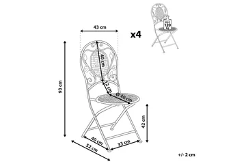 Hagestol 4 Kremhvit BIVIO - Hvit - Hagemøbler & utemiljø - Stoler & Lenestoler - Spisestol ute