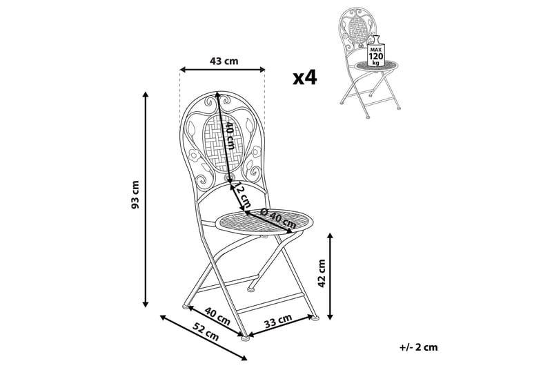 Hagestol 4 Kremhvit BIVIO - Hvit - Hagemøbler & utemiljø - Stoler & Lenestoler - Spisestol ute