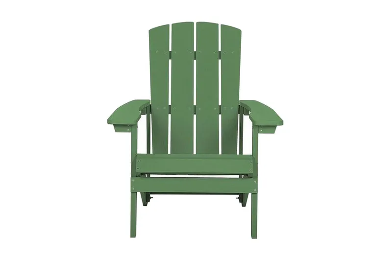 Hagestol med fotskammel grønn ADIRONDACK - Grønn - Hagemøbler & utemiljø - Stoler & Lenestoler - Solstoler - Dekkstol