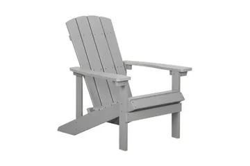 Hagestol med fotskammel lys grå ADIRONDACK - Grå - Hagemøbler & utemiljø - Stoler & Lenestoler - Solstoler - Dekkstol