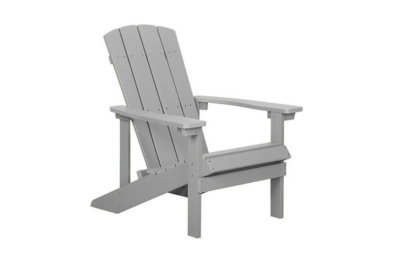 Hagestol med fotskammel lys grå ADIRONDACK - Grå - Hagemøbler & utemiljø - Stoler & Lenestoler - Solstoler - Dekkstol