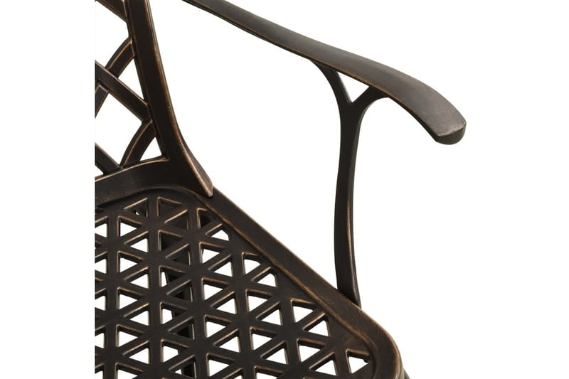 Hagestoler 2 stk støpt aluminium bronse - Brun - Balkongstoler - Spisestol ute