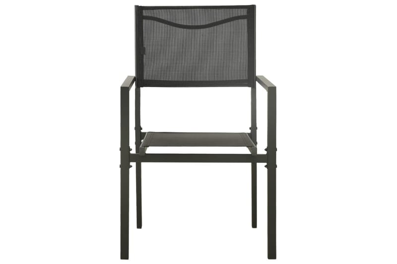 Hagestoler 2 stk textilene og stål svart og antrasitt - Svart - Balkongstoler - Spisestol ute