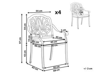 Hagestoler 4 stk Hvit ANCONA - Hvit - Hagemøbler & utemiljø - Stoler & Lenestoler - Spisestol ute
