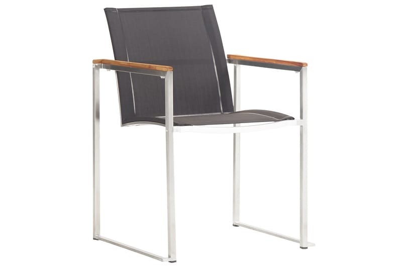 Hagestoler 4 stk textilene og rustfritt stål grå - Grå - Balkongstoler - Spisestol ute