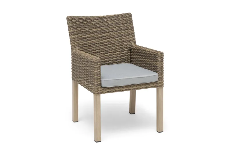 Hillerstorp Fyrsnäs Lenestol 2-pk med Pute, Kunstrotting/Natur/Brun