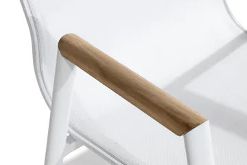 Karmstol Las Vegas - Hvit/Teak - Hagemøbler & utemiljø - Stoler & Lenestoler - Spisestol ute