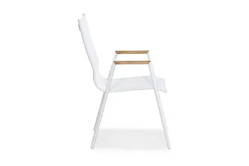 Karmstol Las Vegas - Hvit/Teak - Hagemøbler & utemiljø - Stoler & Lenestoler - Spisestol ute
