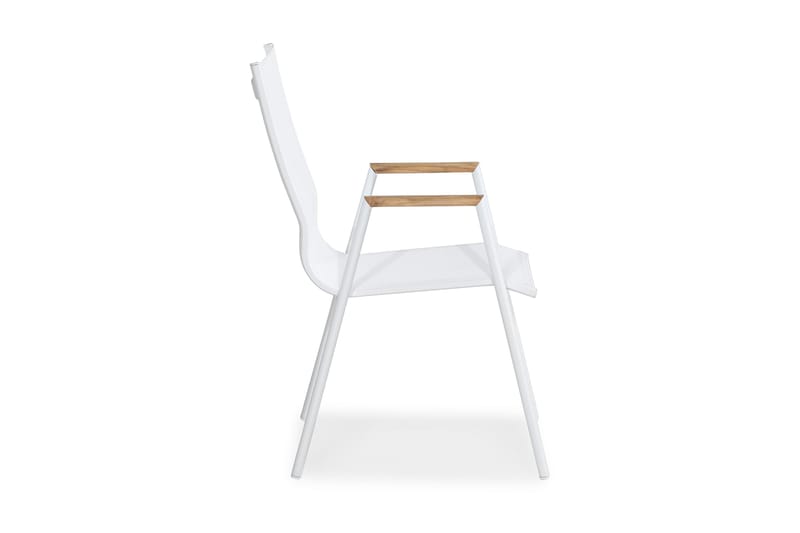 Karmstol Las Vegas - Hvit/Teak - Hagemøbler & utemiljø - Stoler & Lenestoler - Spisestol ute