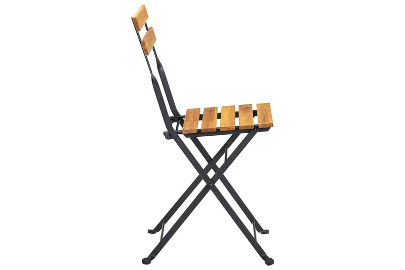 Klappstoler 2 stk stål og heltre akasie - Brun - Balkongstoler - Spisestol ute