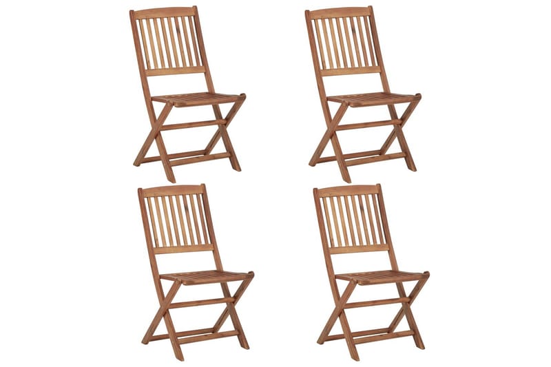 Klappstoler 4 stk heltre akasie - Brun - Balkongstoler - Spisestol ute