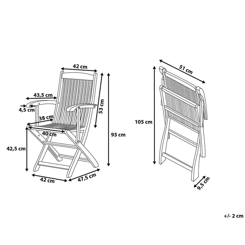 Maui Hagestol 2-pk - Tre / Natur - Hagemøbler & utemiljø - Stoler & Lenestoler - Spisestol ute