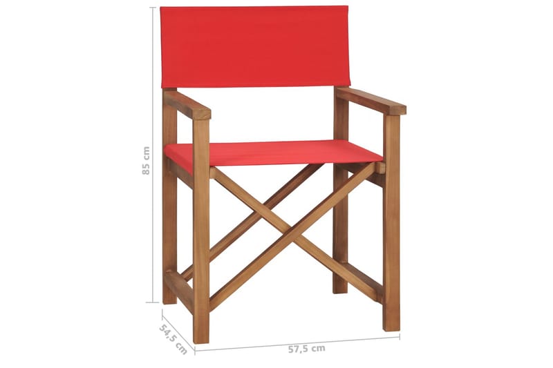 Regissørstol heltre teak rød - Rød - Balkongstoler - Spisestol ute