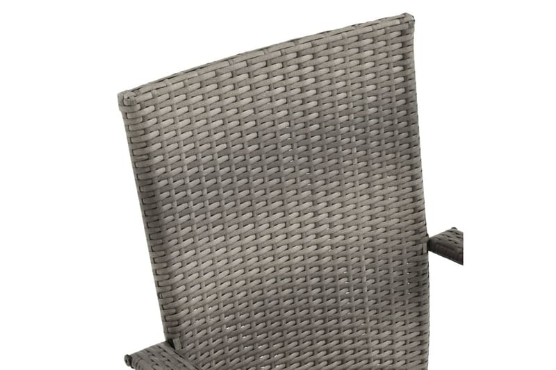 Stablestoler 4 stk grå polyrotting - Grå - Balkongstoler - Spisestol ute