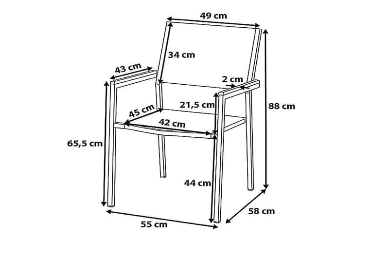 Stol Grosseto 6-pk - Svart - Balkongstoler - Spisestol ute