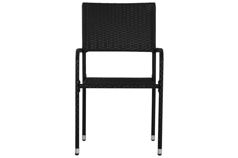 Utendørs spisestoler 4 stk svart polyrotting - Svart - Balkongstoler - Spisestol ute
