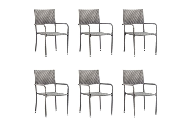 Utendørs spisestoler 6 stk polyrotting antrasitt - Antrasittgrå - Balkongstoler - Spisestol ute