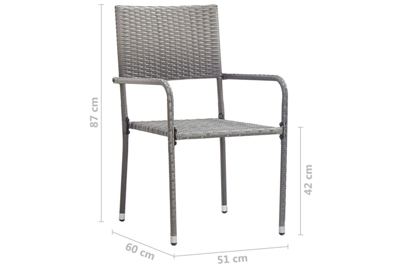Utendørs spisestoler 6 stk polyrotting antrasitt - Antrasittgrå - Balkongstoler - Spisestol ute