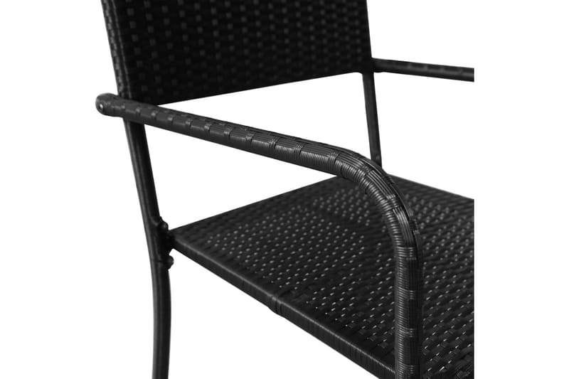 Utendørs spisestoler 6 stk polyrotting svart - Svart - Balkongstoler - Spisestol ute
