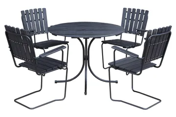 Vaxholm Lenestol - Kaffesvart/Grå - Hagemøbler & utemiljø - Stoler & Lenestoler - Spisestol ute