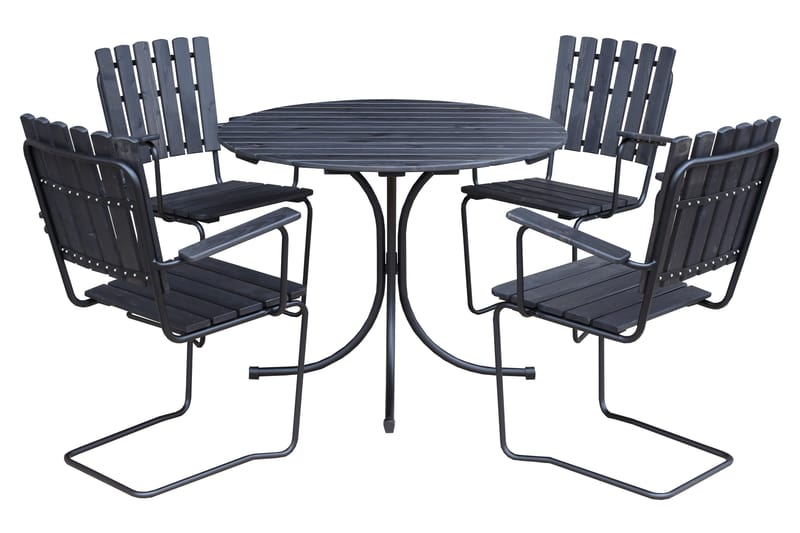 Vaxholm Lenestol - Kaffesvart/Grå - Hagemøbler & utemiljø - Stoler & Lenestoler - Spisestol ute