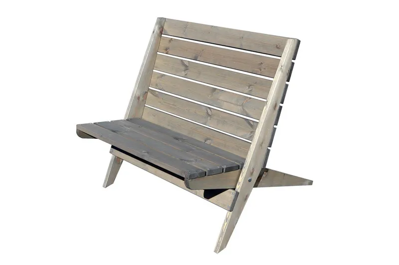 Stol EcoFurn Granny Double Furu Oljert Grå, Grå