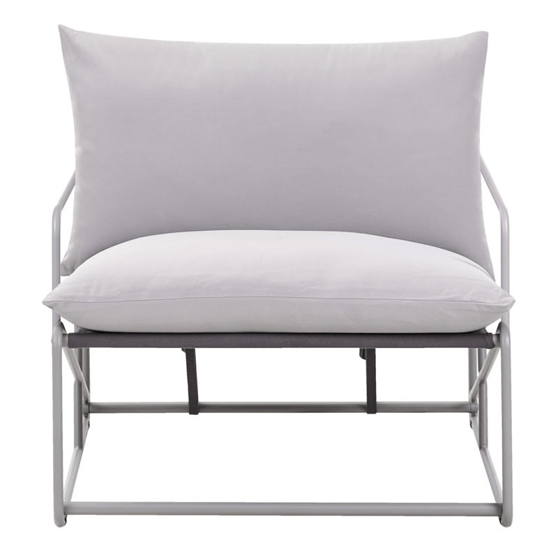 Stol utendørs med pute Ponte - Grå - Hagemøbler & utemiljø - Stoler & Lenestoler - Utelenestoler