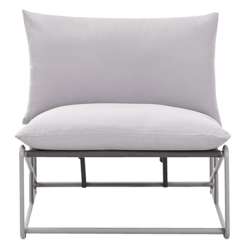 Stol utendørs med pute Pico Stål - Grå - Hagemøbler & utemiljø - Stoler & Lenestoler - Utelenestoler