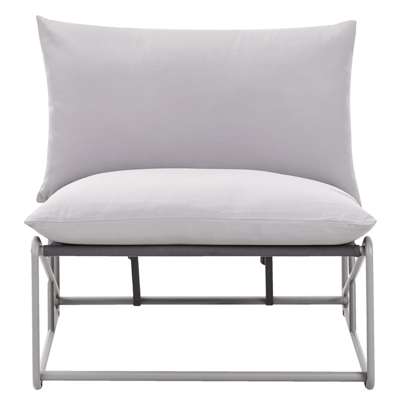 Stol utendørs med pute Pico Stål - Grå - Hagemøbler & utemiljø - Stoler & Lenestoler - Utelenestoler