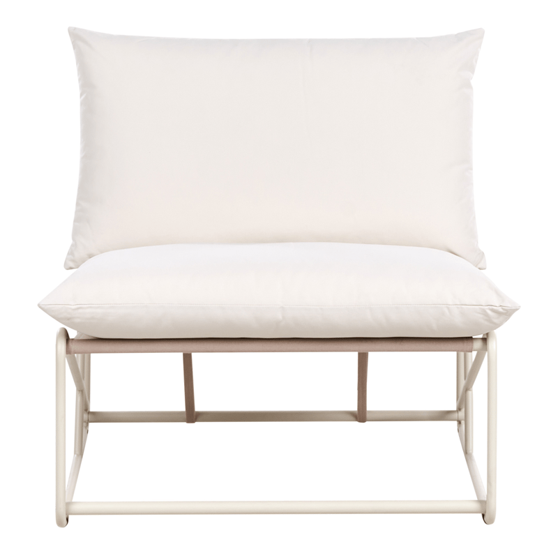 Stol utendørs med pute Pico Stål - Lys beige - Hagemøbler & utemiljø - Stoler & Lenestoler - Utelenestoler